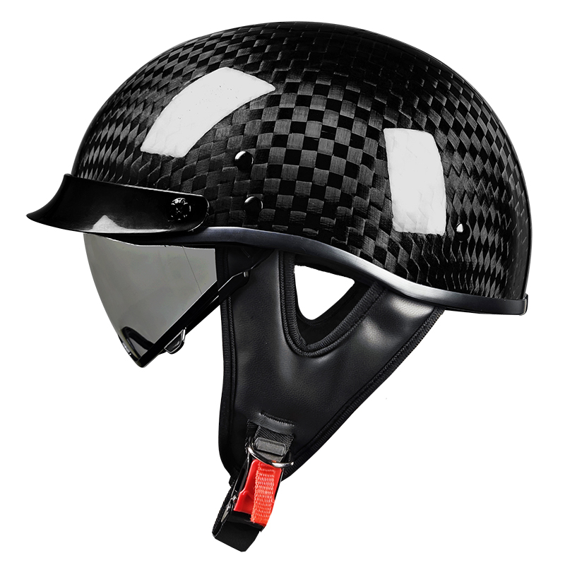Casco da moto a mezza faccia in fibra di carbonio 805 Casco da motocross retrò per turismo e corse