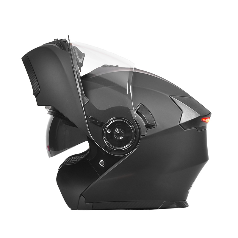 Casco da moto con fanale posteriore di sicurezza a 108 LED, casco ribaltabile certificato DOT