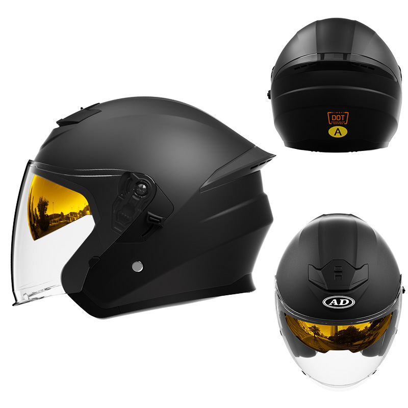 Casco da moto a doppia visiera aperto certificato DOT 601, casco da motocross ABS