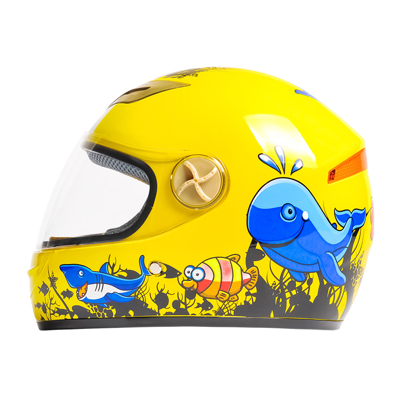 Casco integrale da motociclista per bambini in ABS 501 con motivo a cartoni animati